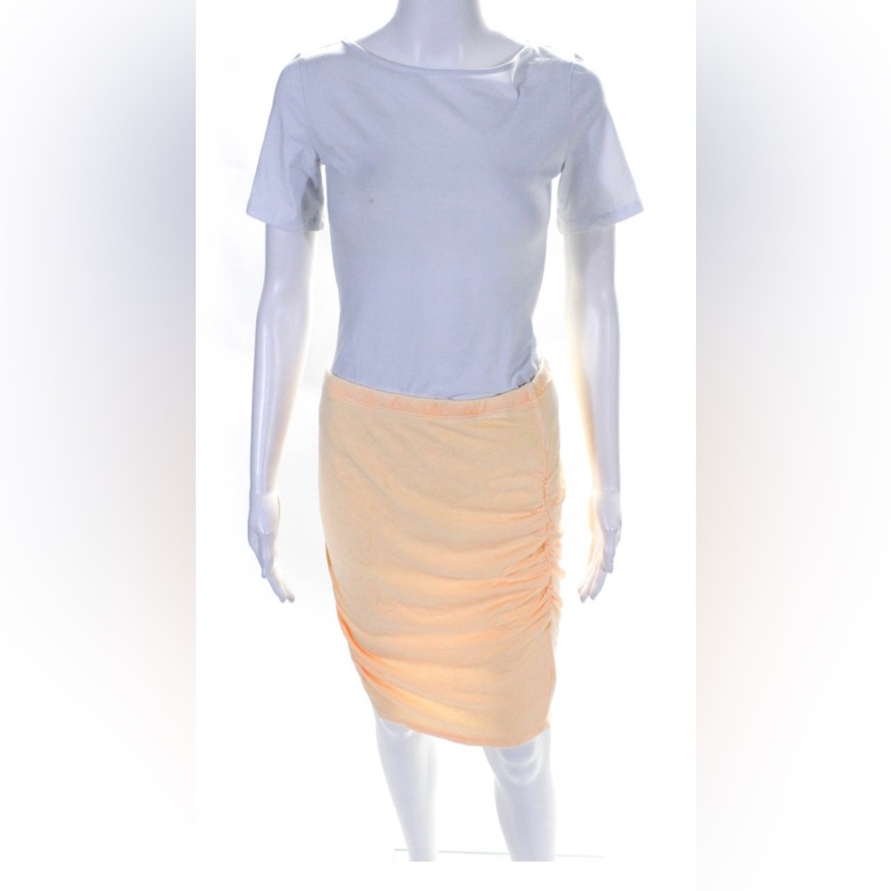 Sundry Womens Ruched Mini Peach Pencil Skirt Size 2 (XS) NWT
